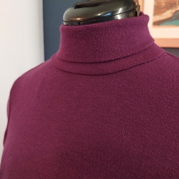 Pretty Purple Knit Skater True Turtleneck Midi Dress, Cozy, Easy, Cute - Picture 3 of 7